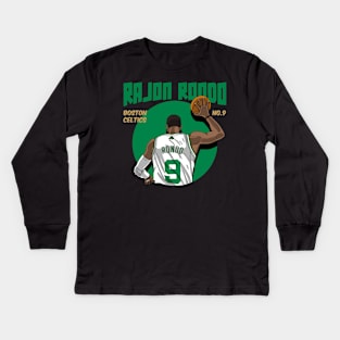 Rajon Rondo Comic Style Art Kids Long Sleeve T-Shirt